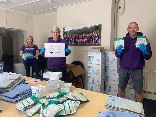 WellChild team packing PPE