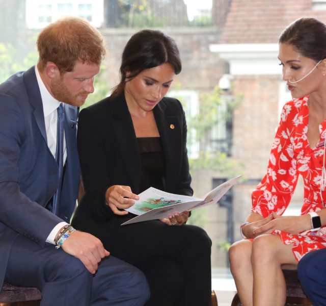 The Duke and Duchess of Sussex with WellChild Award winner Evie