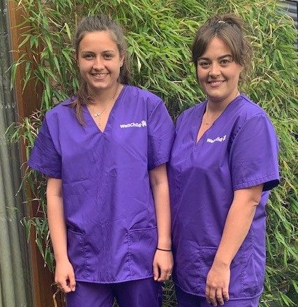 Carers in WellChild branded scrubs