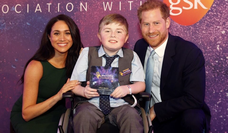 Duke and Duchess with winner at WellChild Awards