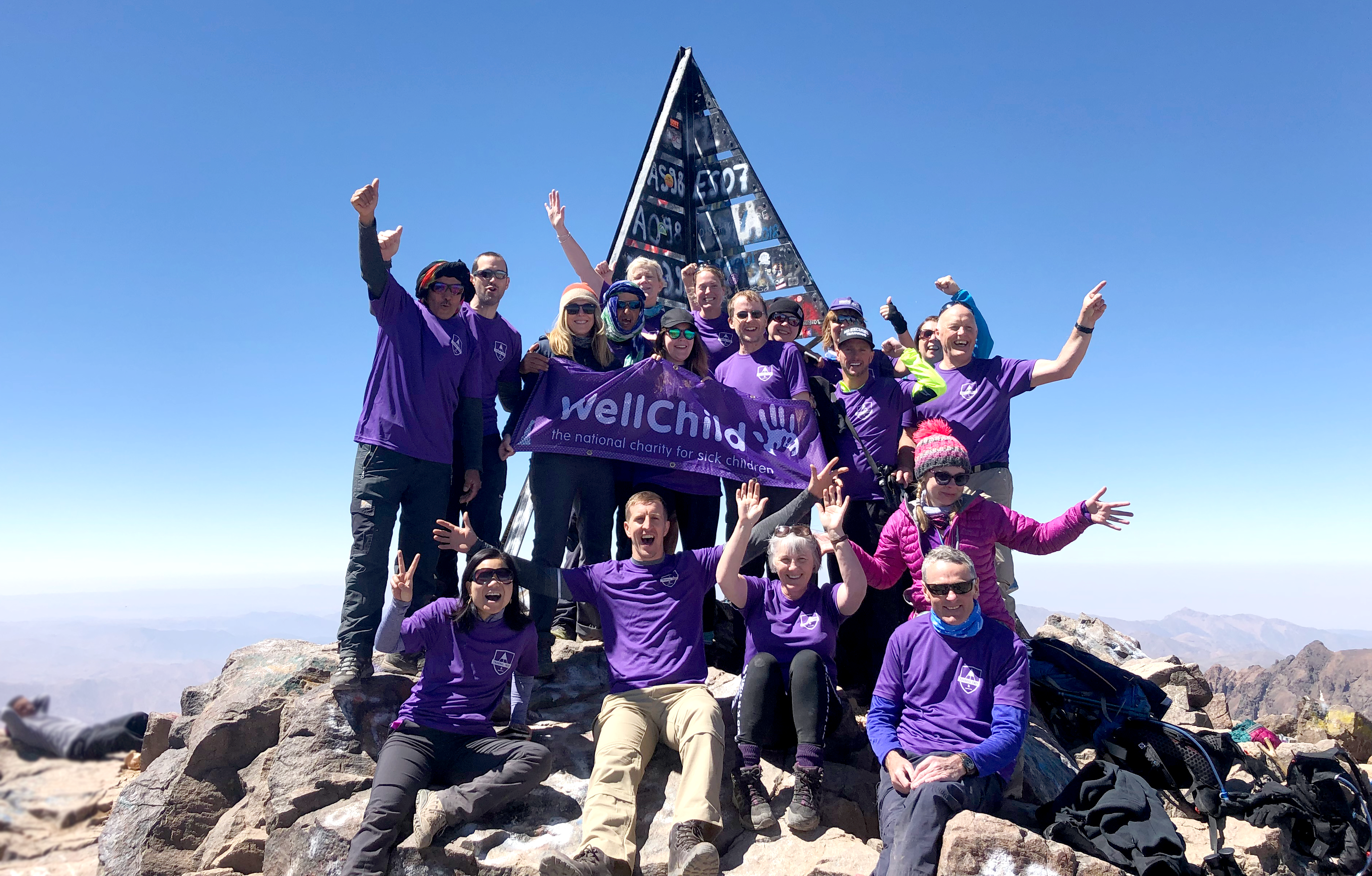 Team WellChild on Mount Toubkal in Morocco