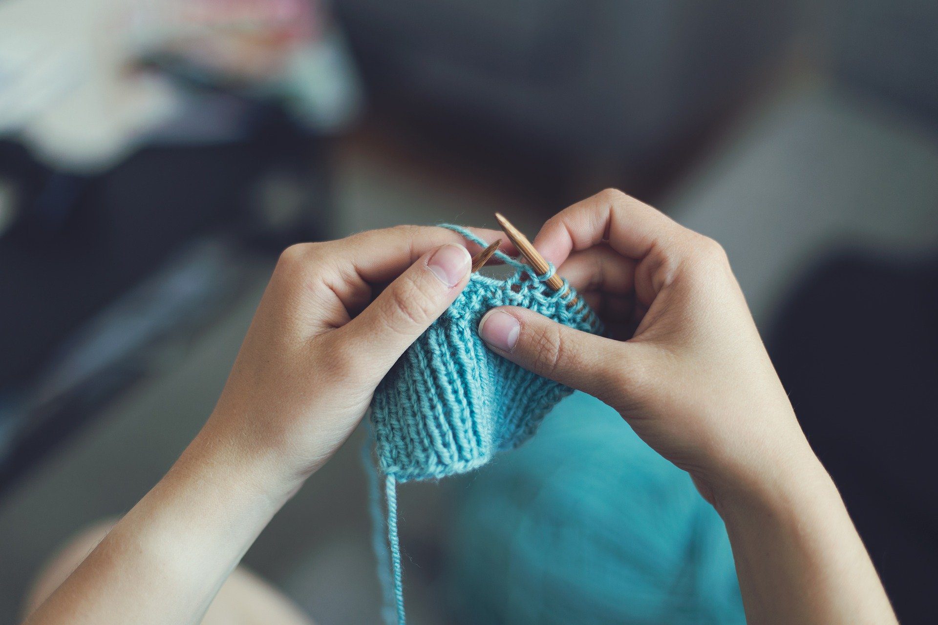 Knitting blue