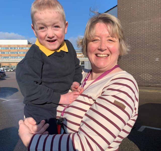 Joshua with WellChild Nurse Rachel