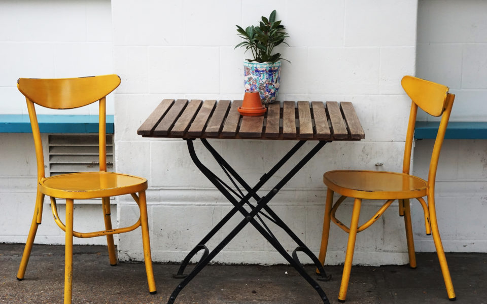 Garden furniture with a white background