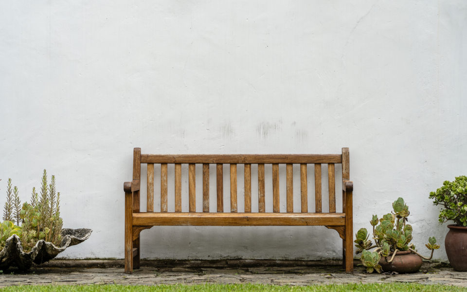 garden bench with a white background