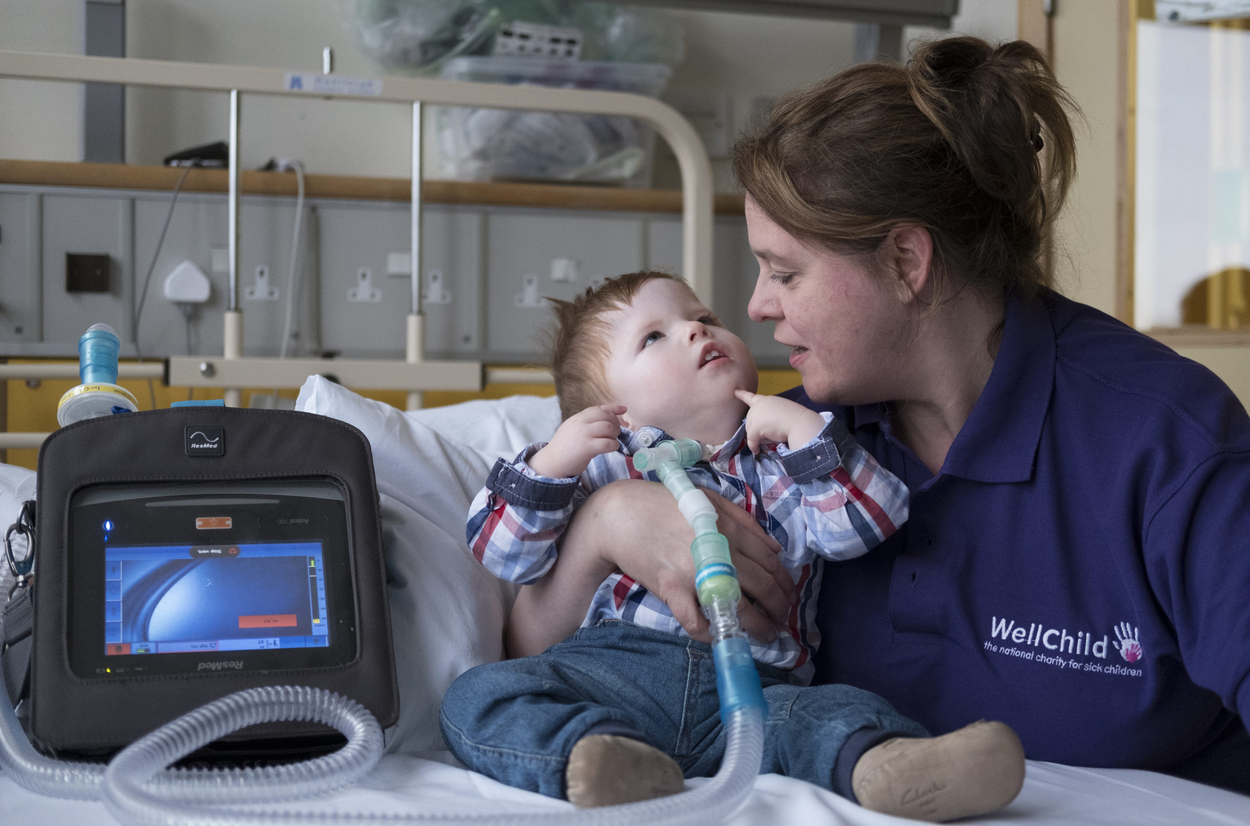 Rogan with WellChild Nurse Linda