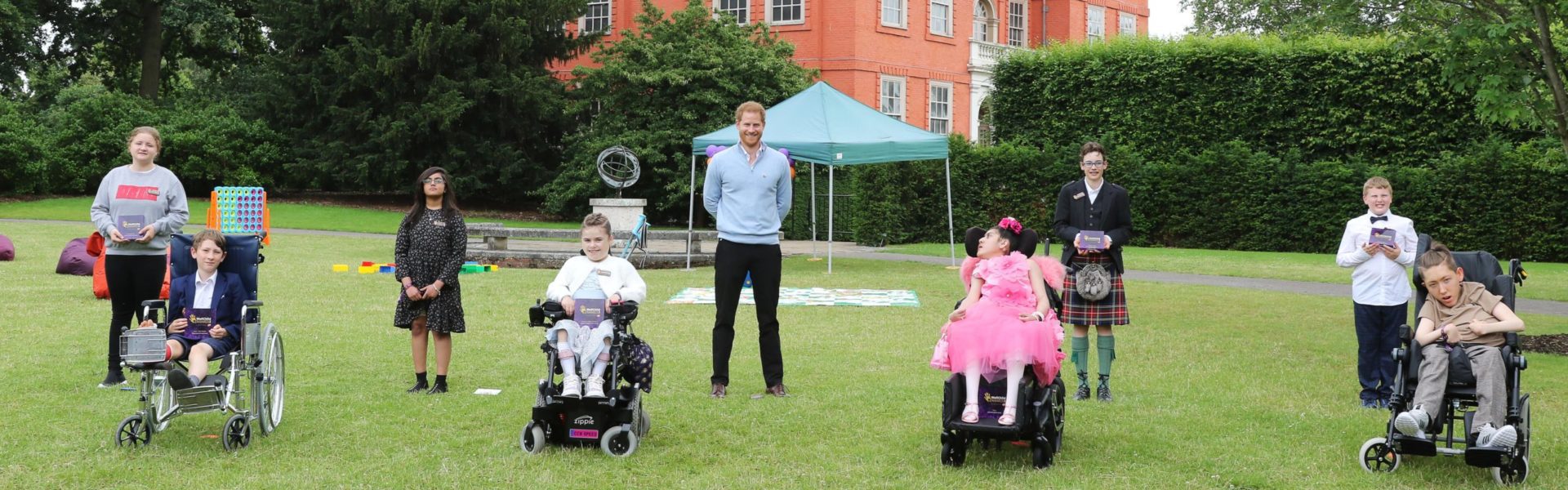 WellChild Patron The Duke of Sussex with 2021 WellChild Award winners at Kew Gardens, London.