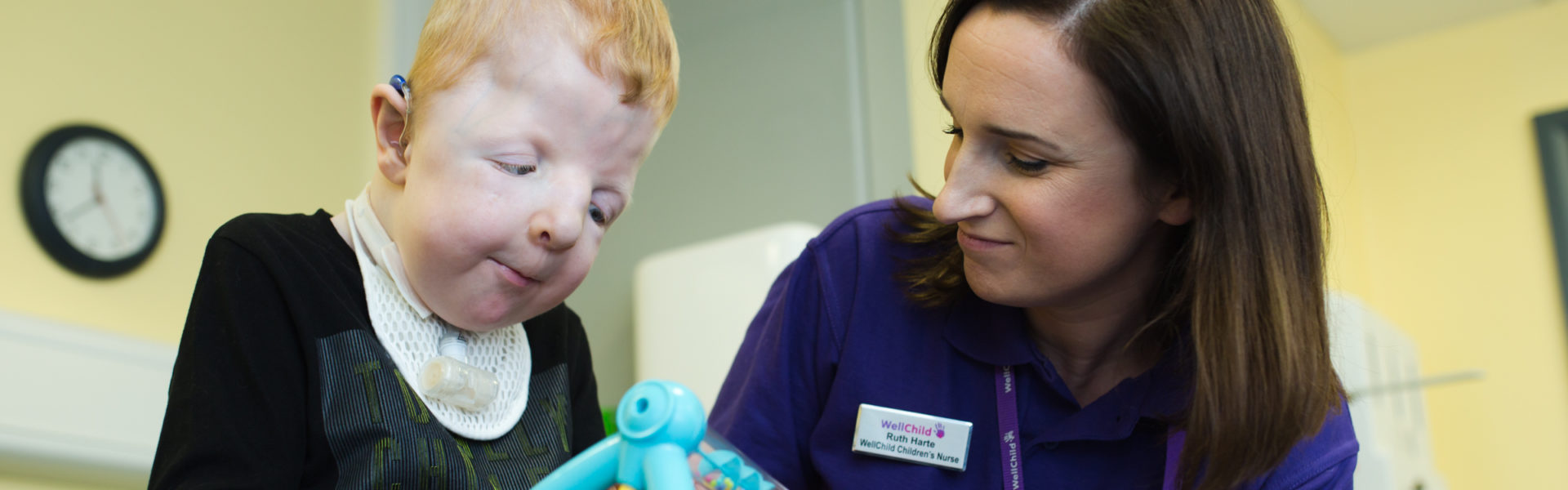 Daire and WellChild Nurse Ruth playing with a toy