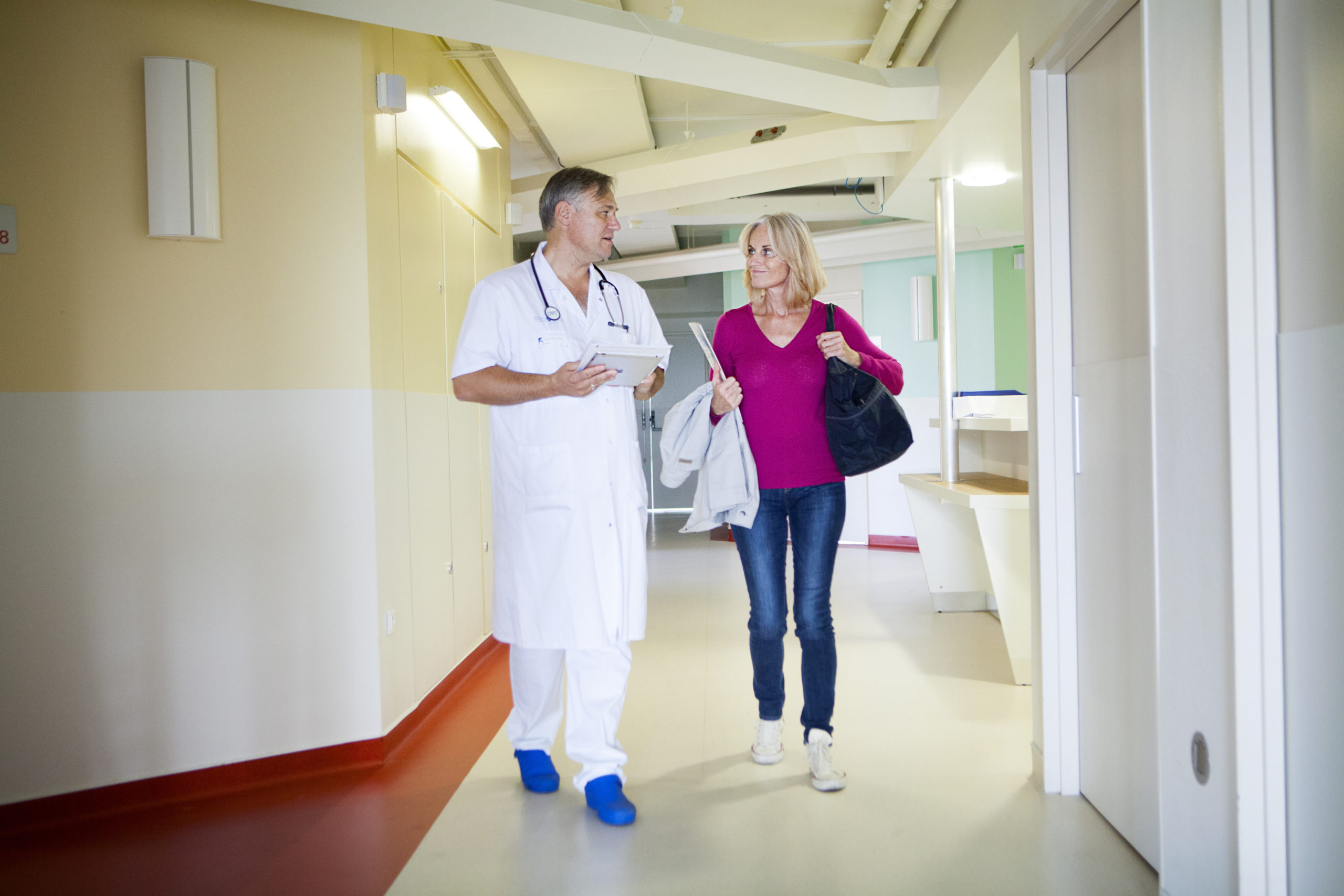 Doctor in a hospital corridor