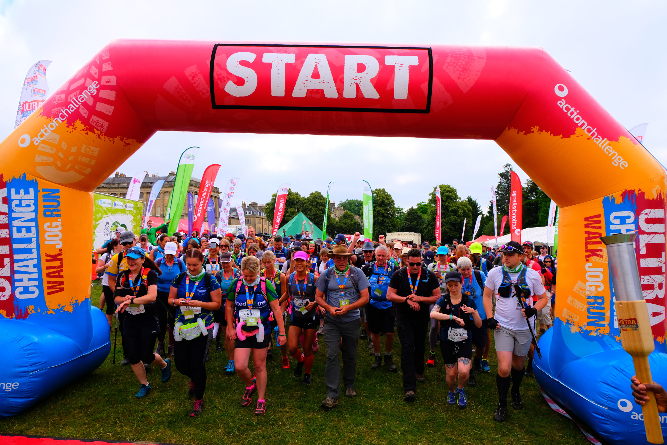 Walkers at the start line