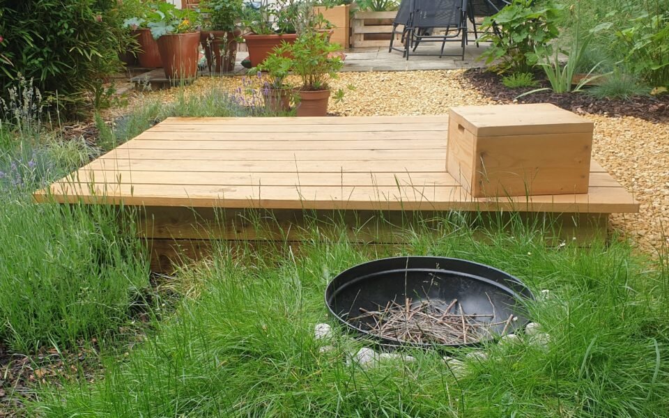 Decking and table, Lorna's garden