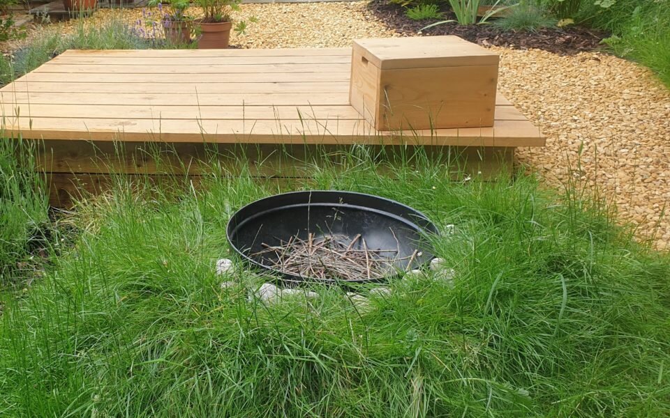 fire pit, Lorna's garden